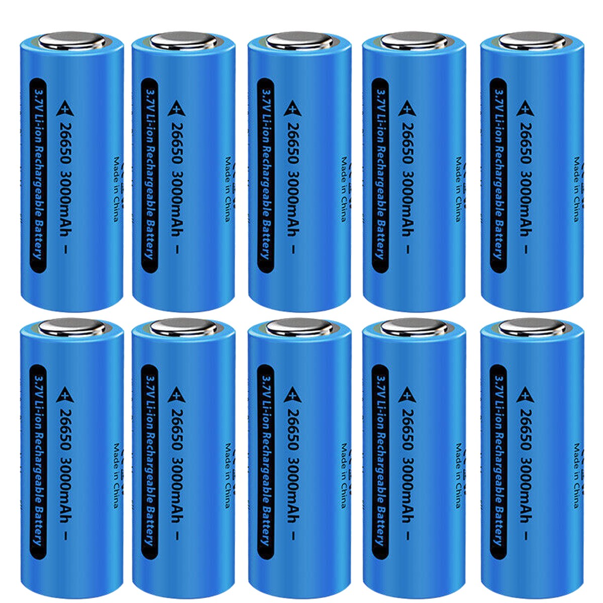 1-10 Pcs 26650 3000mah Rechargeable Battery 3.7V Li-ion Flat Top Cell USA Lot