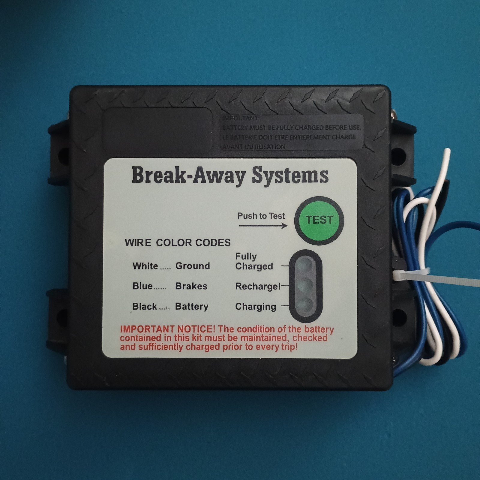 Trailer Break Away Separation Runaway Electric Brake System