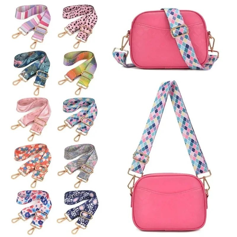 Adjustable Floral Bag Strap Crossbody Shoulder Purse Replacement Handbag Belt