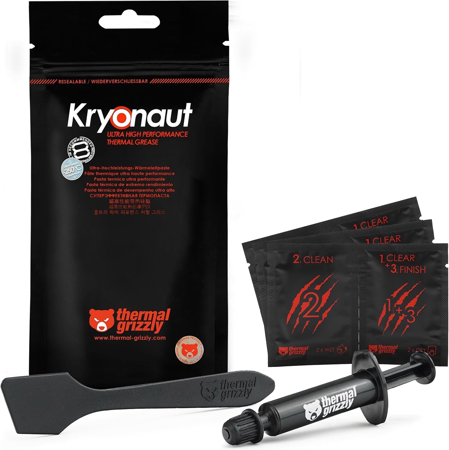 Kryonaut - 1 Gram - Extremely High Performance Thermal Paste + 12 Cleaning Wi...