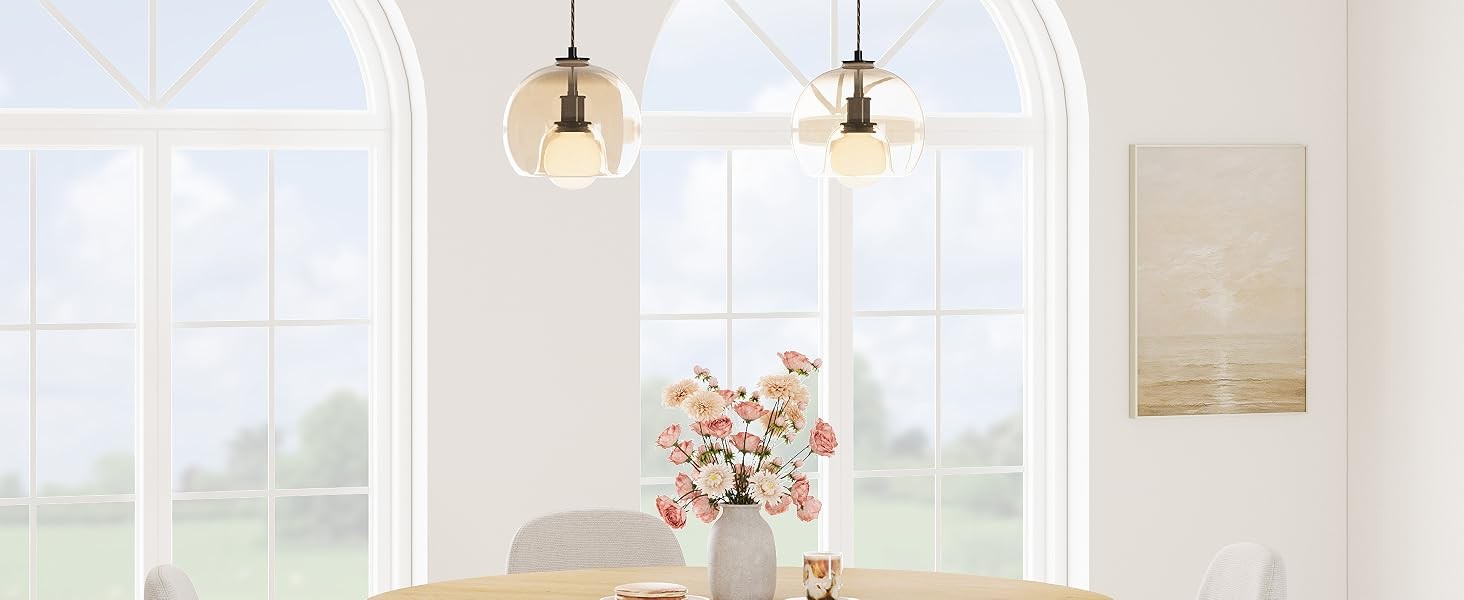 47" Round Dining Table for 4, Kitchen Dining Room Table with Sturdy Metal Frame,
