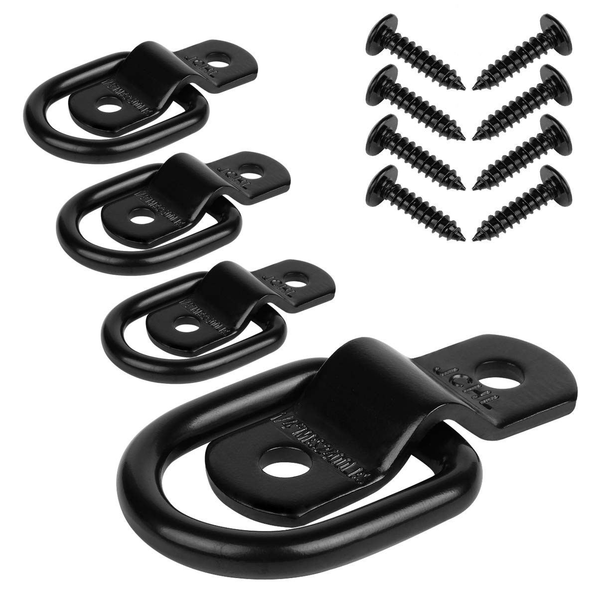 JCHL D Rings Tie Down Anchors Hooks for Trailer Truck Bed Bracket 4-Pack