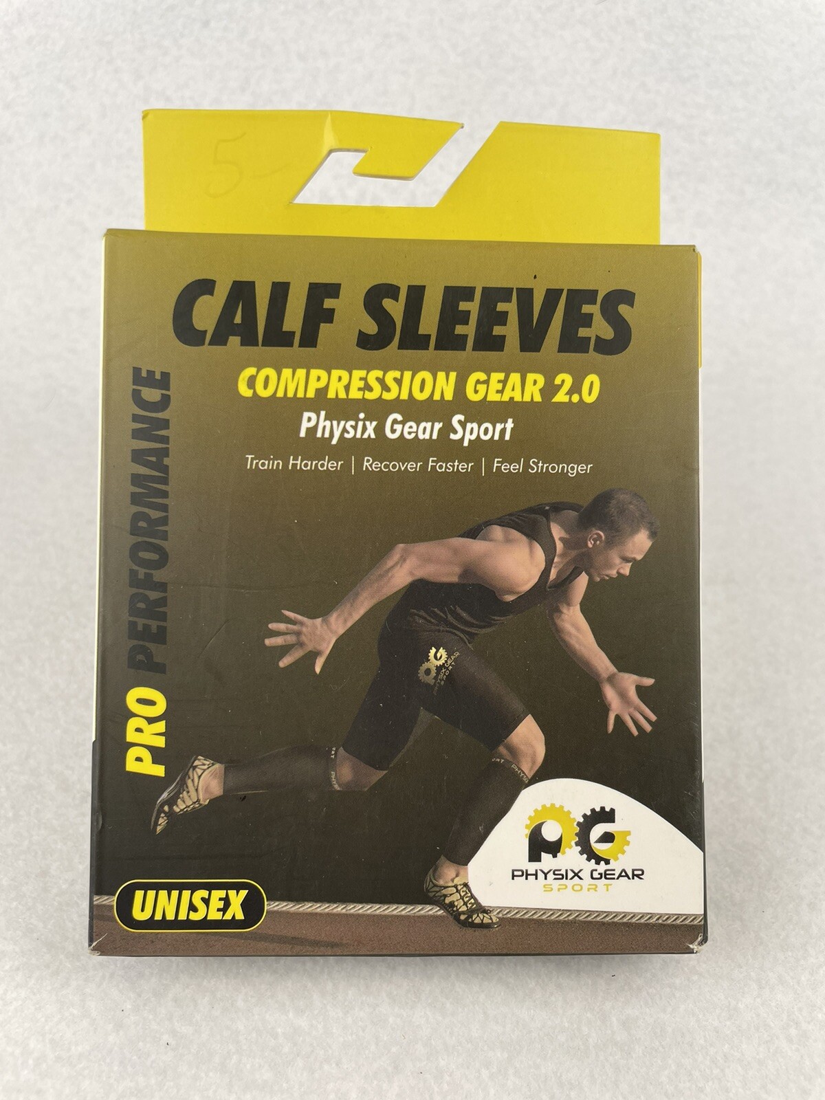 Physix gear sports pair of 2 Calf Sleeves size S/M Black New