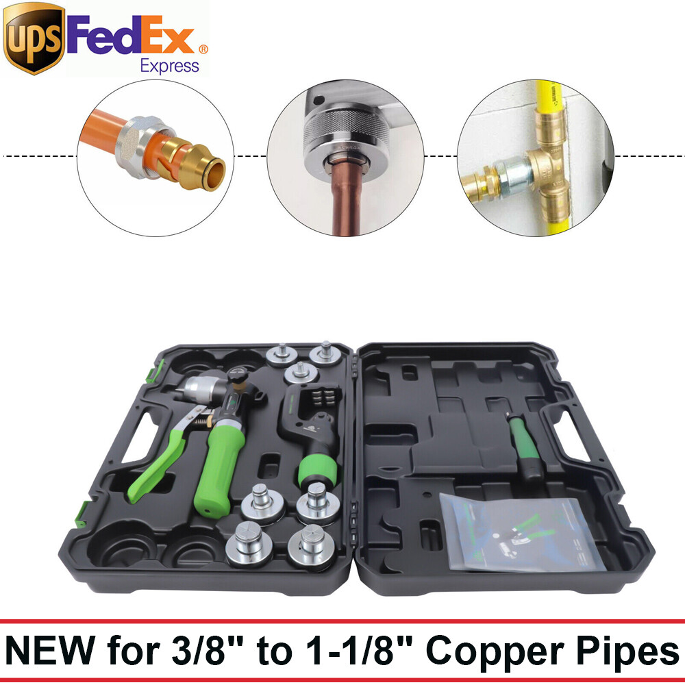 Hydraulic Swaging Tool Kit HVAC w/ Tube Cutter for Copper Tubing Expanding NEW