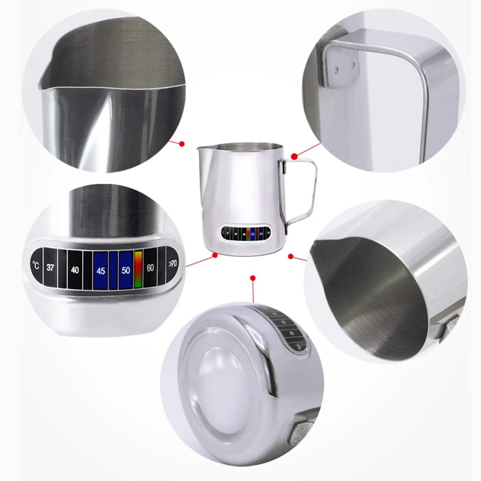 600ML Stainless Steel Milk Frothing Pitcher Silver