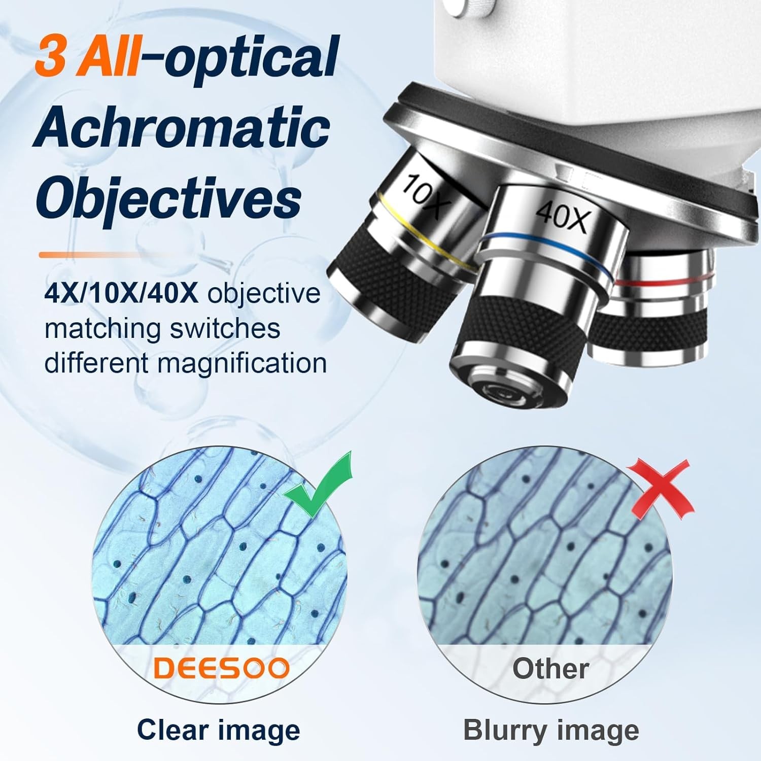 Microscopio para adultos, niños y estudiantes, microscopios 40X-2000X cuerpo.