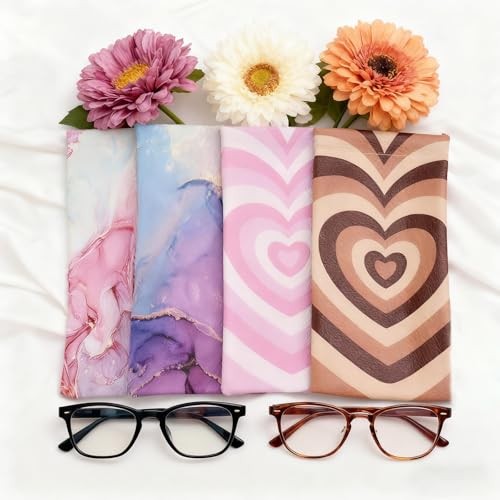 Pcs Glasses Case Set with Assorted Patterns, Portable Eyewear One Size 4 Small