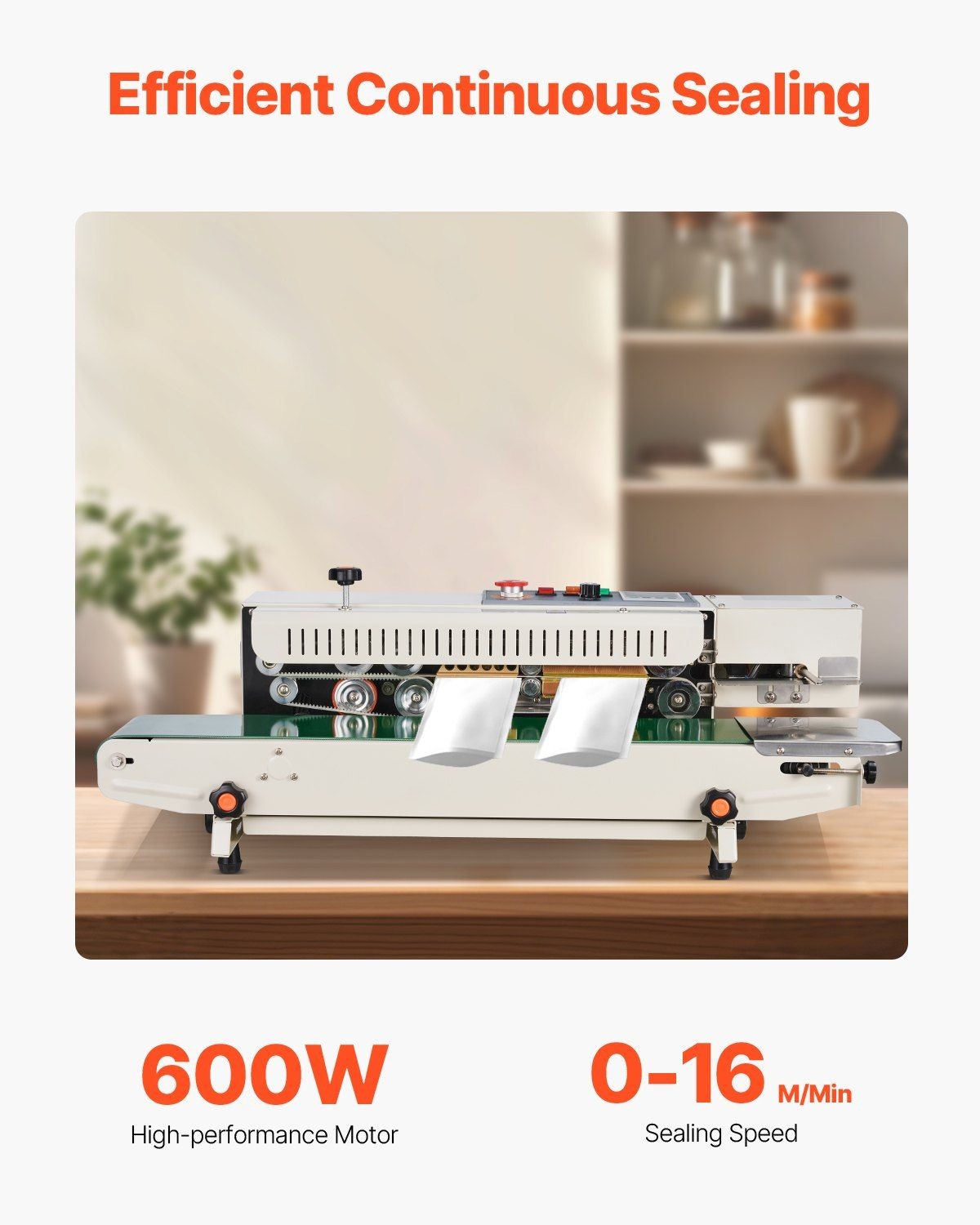 Bag Sealer Machine: 600W, 6-12mm Width, Variable Speed, N₂ Inflation