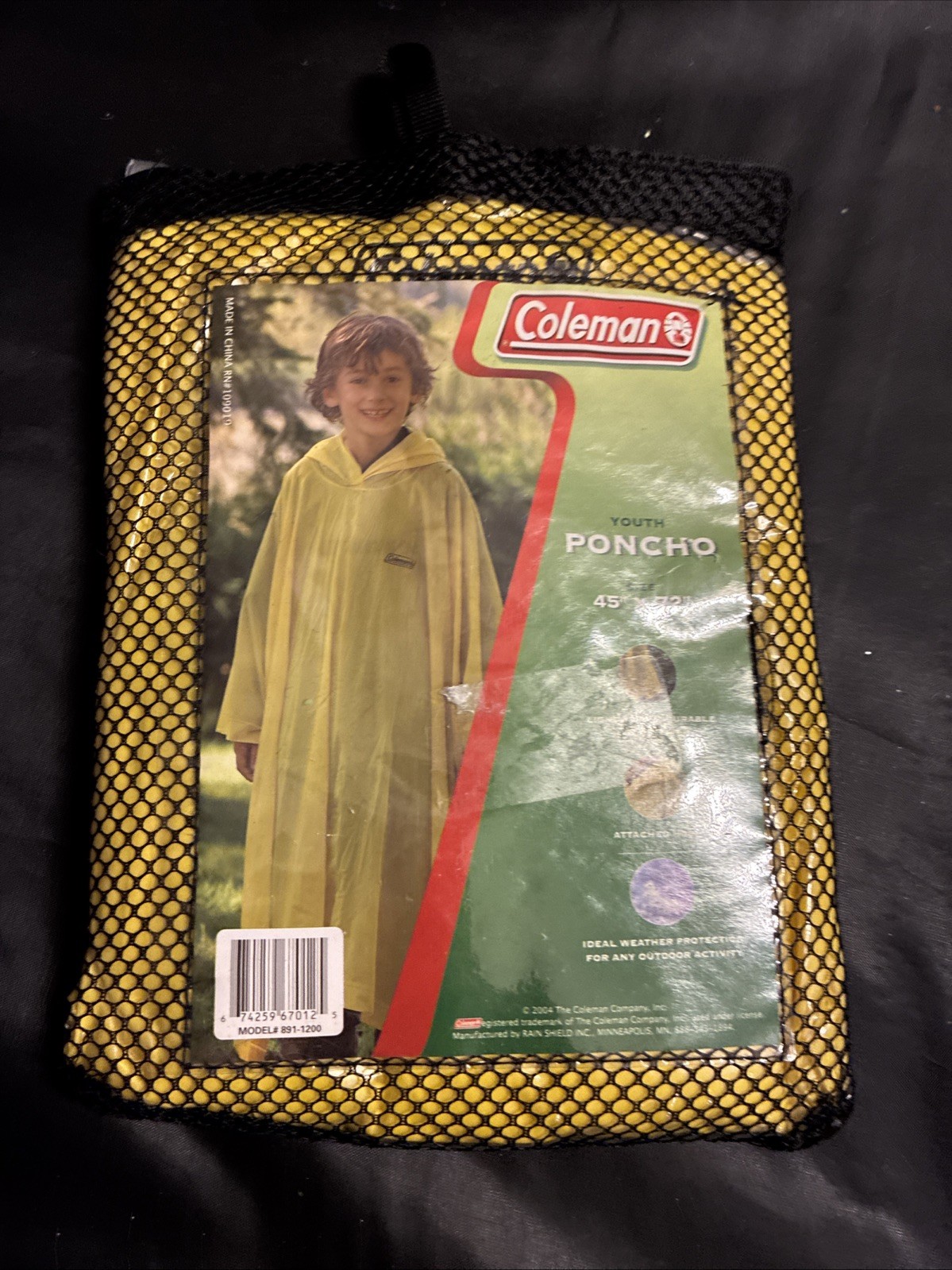 Coleman Youth Poncho New 45 X 72 Rain Gear Weather Protection w/ Carry Case