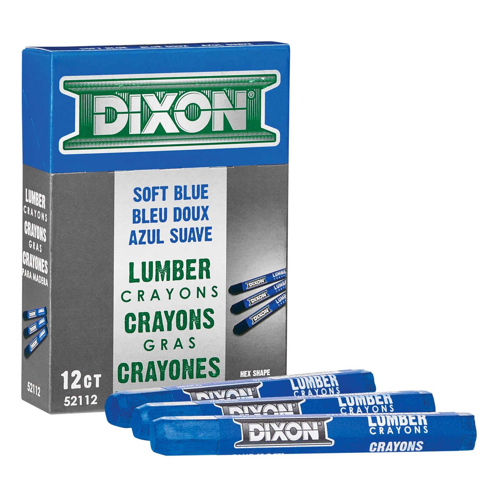 Dixon Lumber Crayons 12 Count Fade Proof Waterproof Smear Proof Hex 4.5 Inch