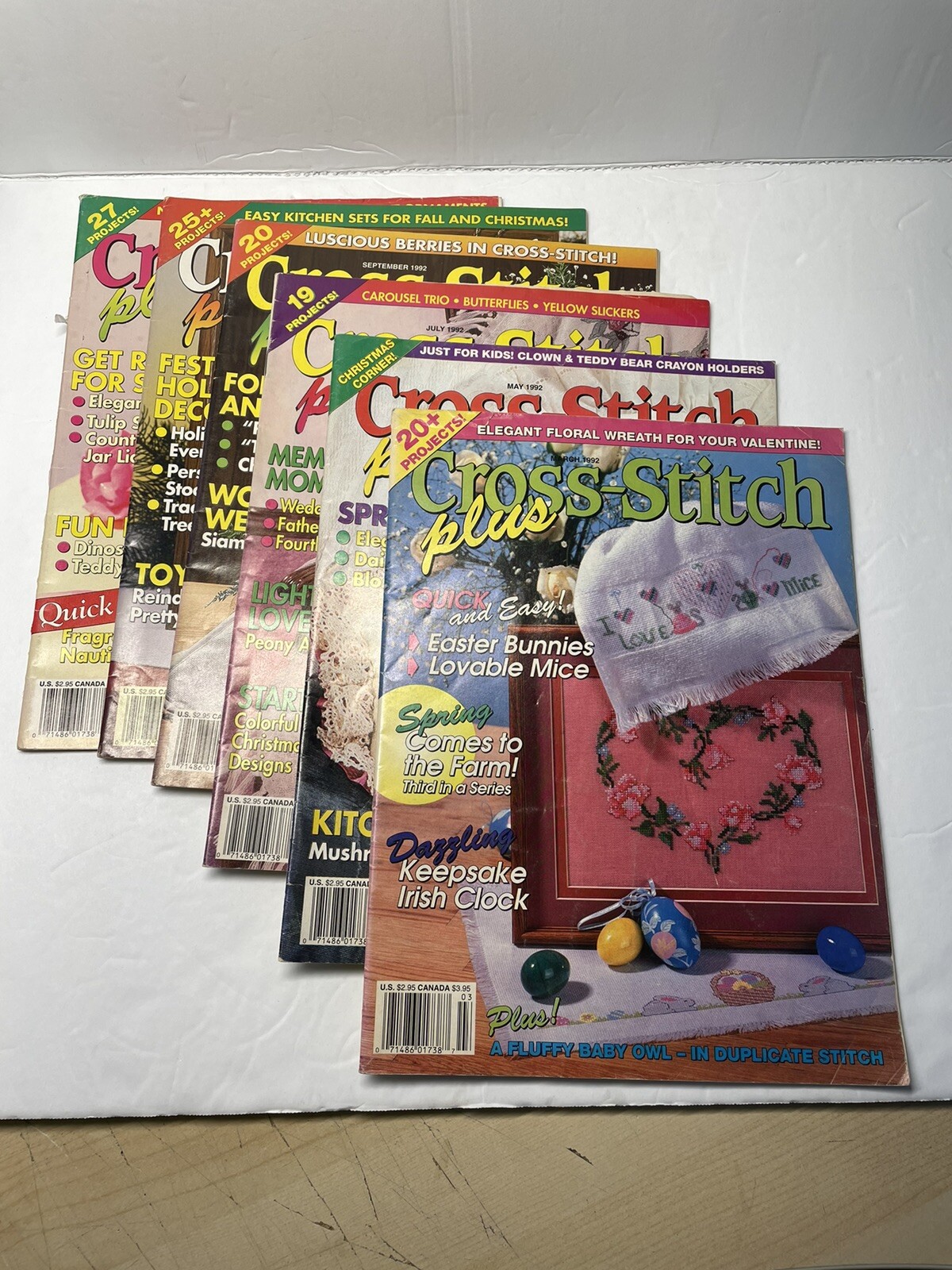 Cross-Stitch Plus Magazine Lot of 6 1992, 1993