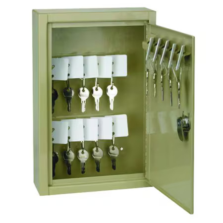 Key Control Cabinet, Steel, Beige, 30 Key Capacity, 2Net1