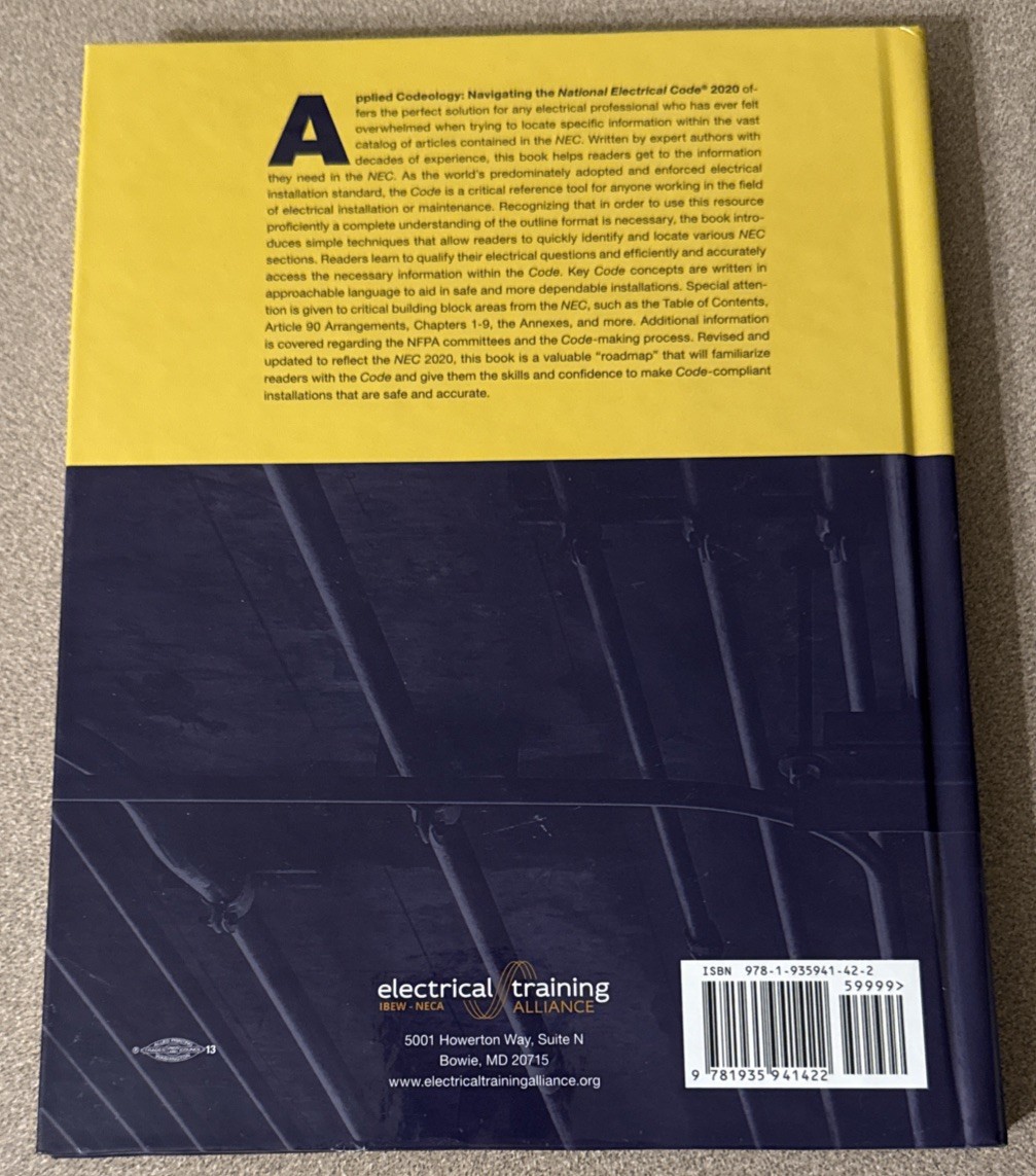 Applied Codeology - Navigating the NEC 2020 Electrical Training Hardcover (NEW)
