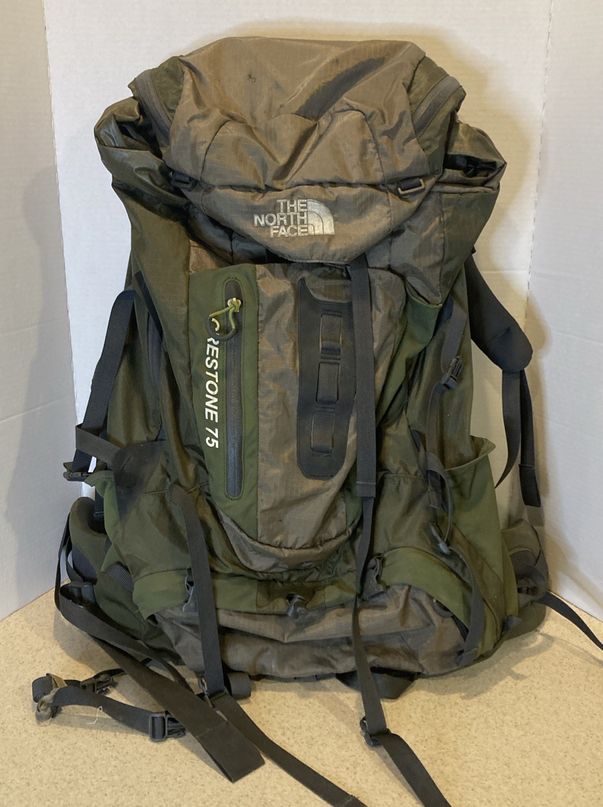 North Face Crestone 75 Backpack  Opti Fit Green