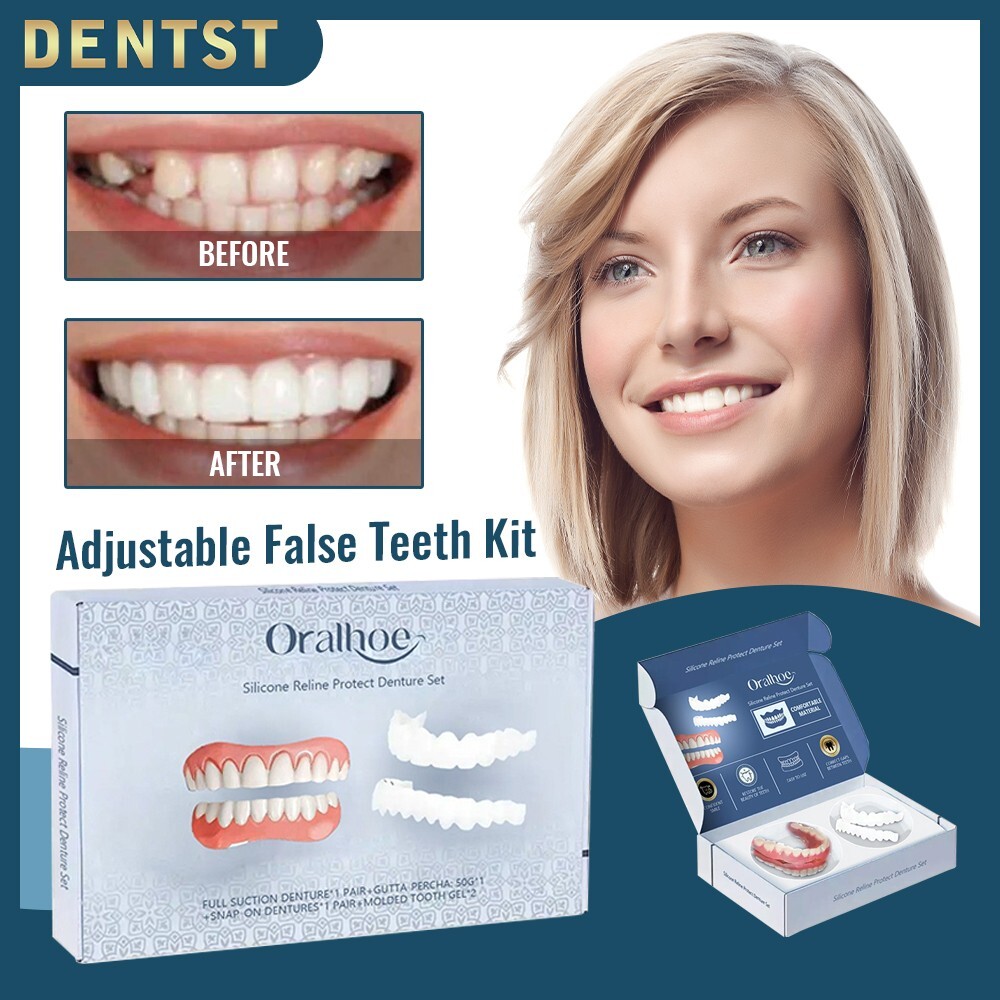 Temporary False Teeth Smile Denture Kit Snap on Smile Tooth False Teeth