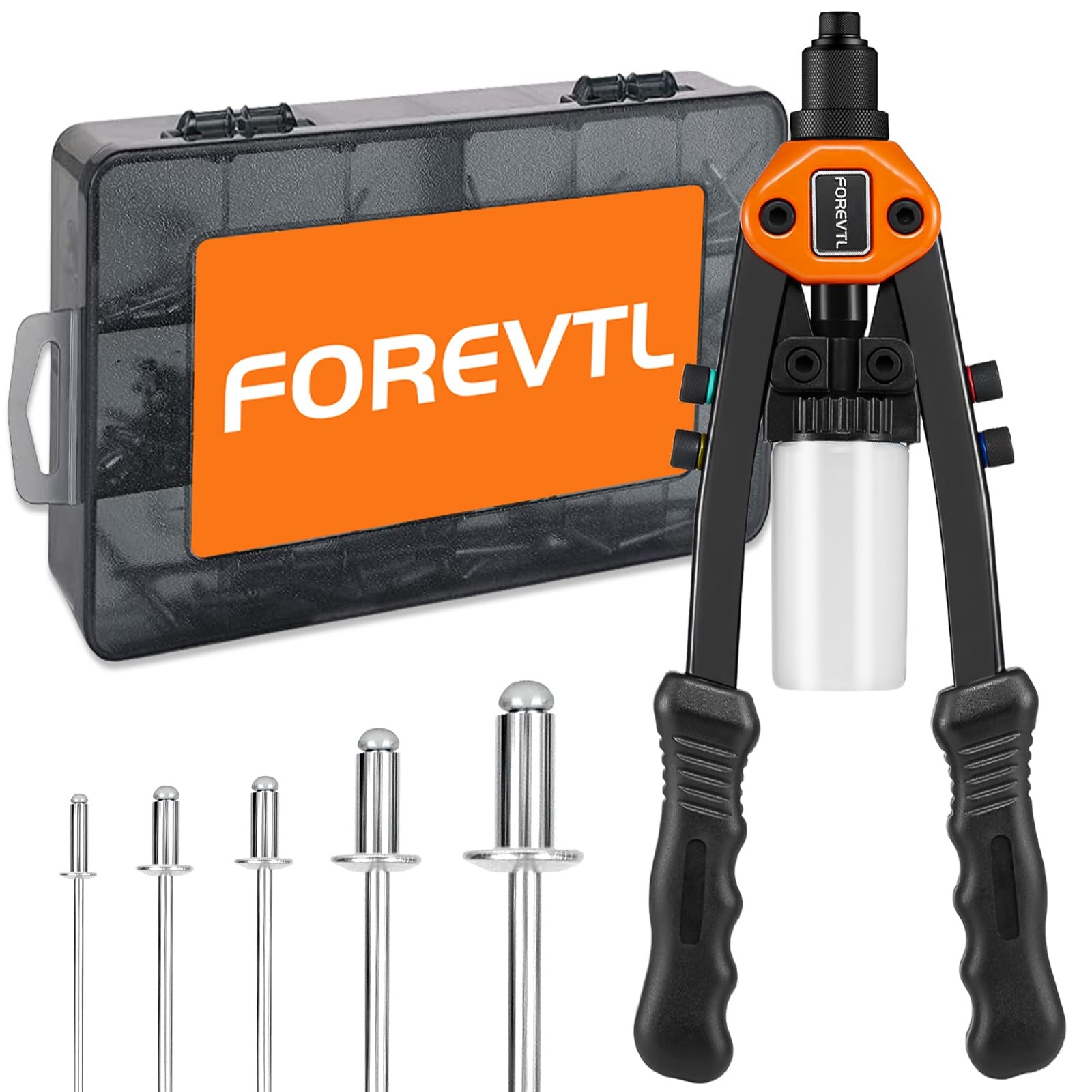 FOREVTL Rivet Gun Kit, 1/4 Pop Kit with 13" Orange