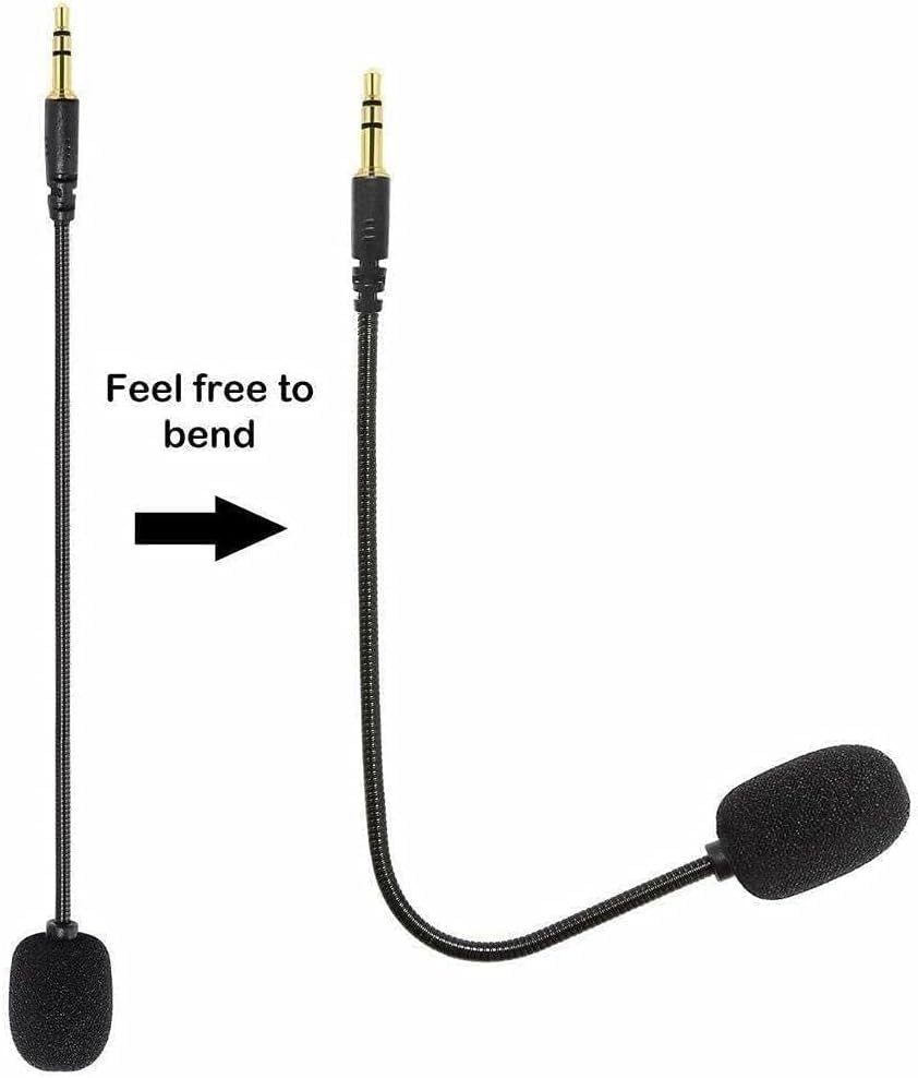 Black Headset Microphone Adjustable 360 Degrees Bendable Jack Headphone Contr...