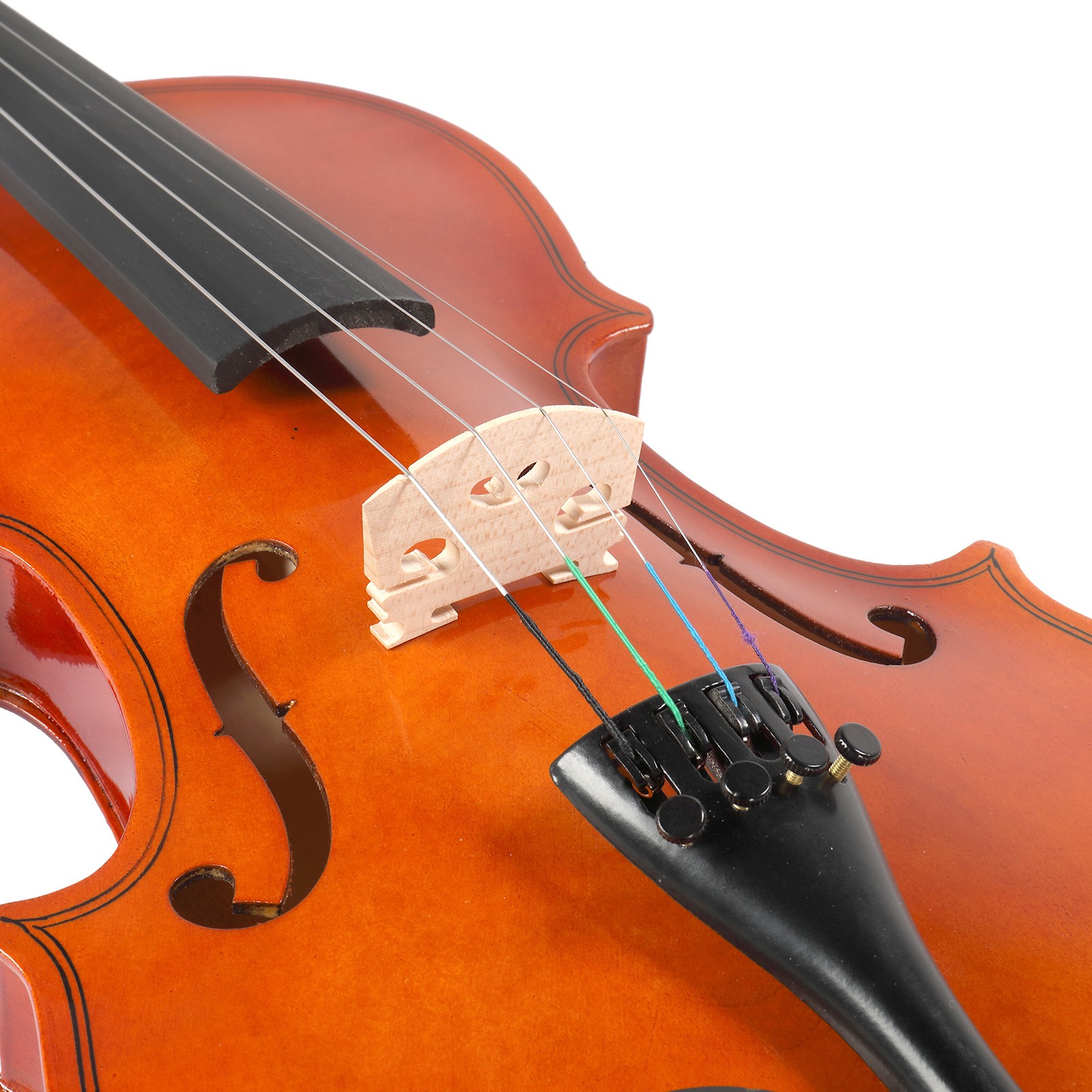 1/8 Acoustic Solid Wood Violin with Case Bow Rosin String Shoulder Rest Natural
