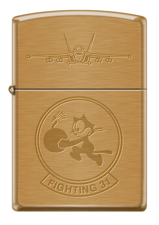 VFA-31 Tomcatters F/A-18E Super Hornet  Squadron Zippo MIB    Brushed Brass