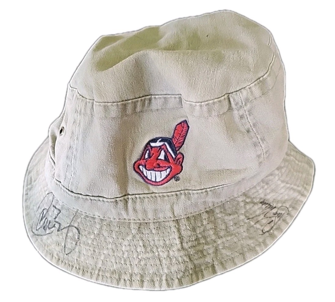 Cleveland Indians Chief Wahoo Autographed Bucket Hat Baerga Sexson