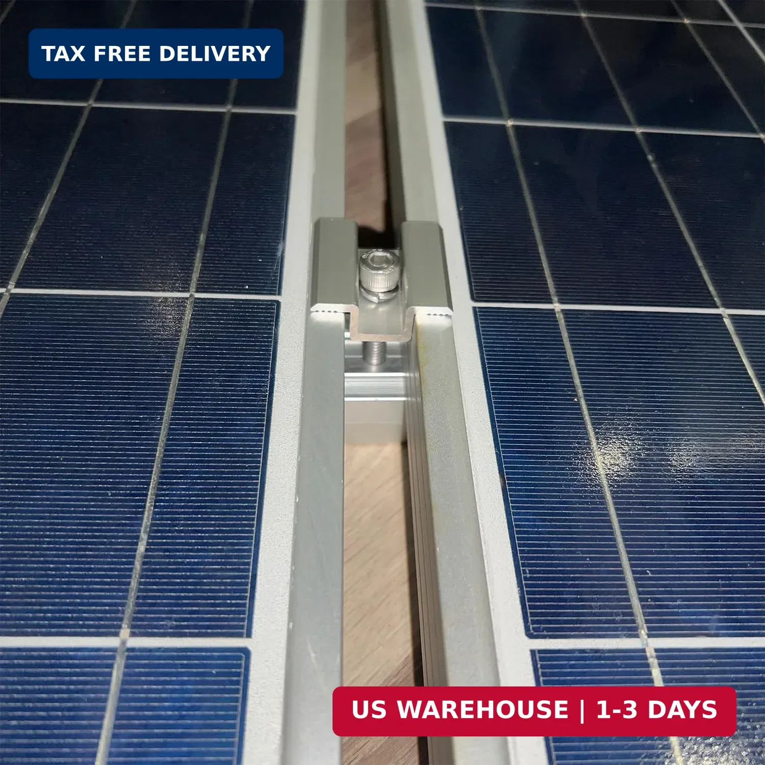 Solar Panel Mounting Brackets in A Row Assembly | for Panel Thickness 1.18"-1.38