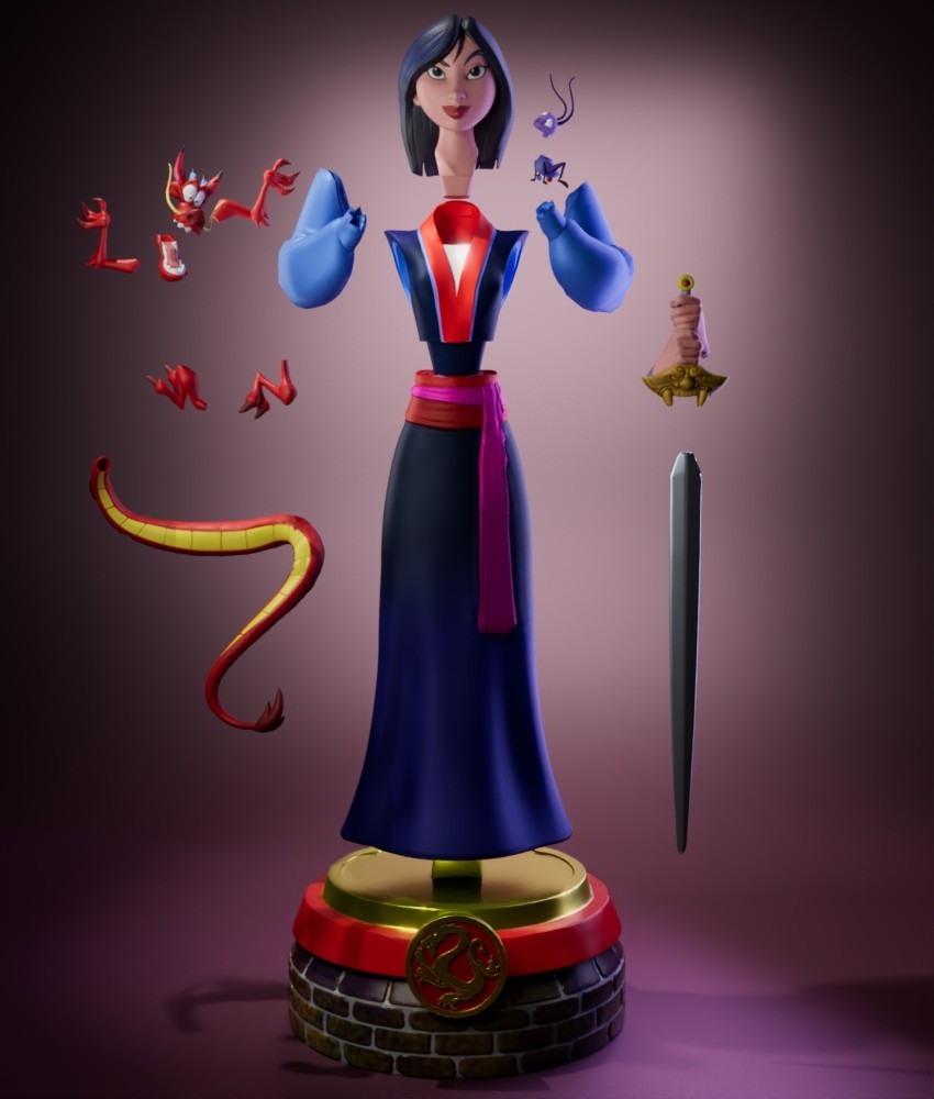 UNPAINTED Mulan Mushu 3D Printed Model Kit UW