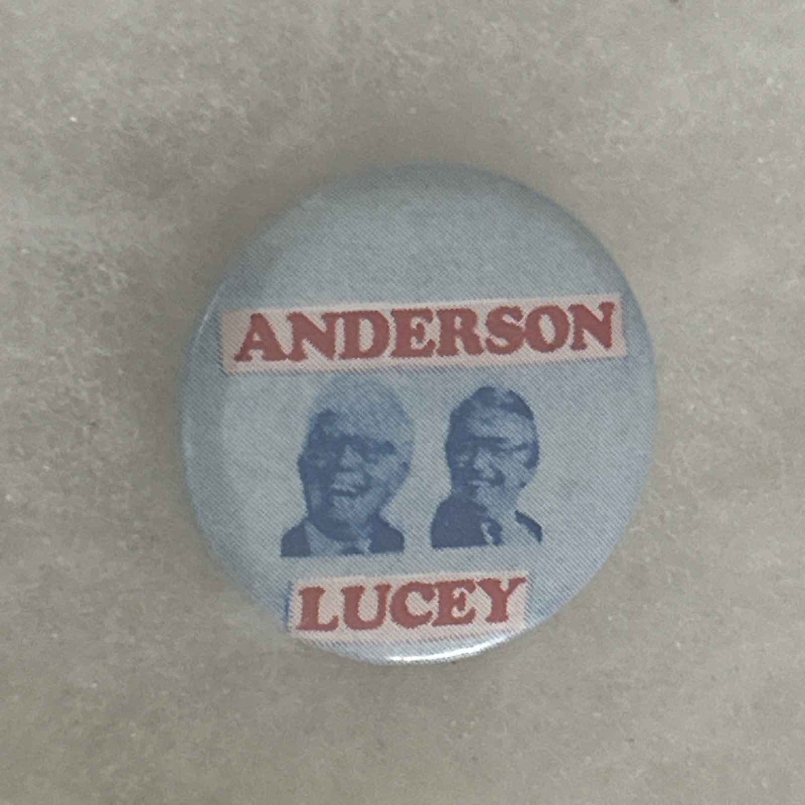 Anderson Lucey jugate  1 1/4” pinback button pin