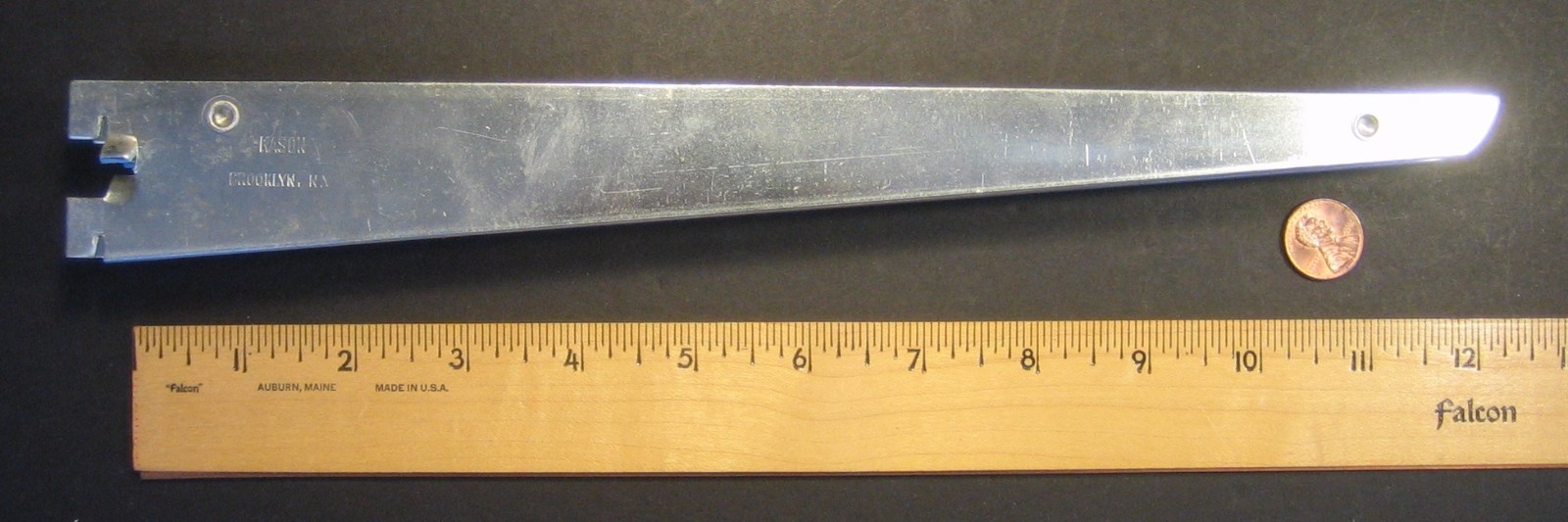 KASON DOUBLE-BLADE SHELF BRACKET, 12", STEEL, ZINC-PLATED, WEDGE FIT, NO LIP