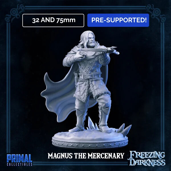 DnD Magnus bow Mercenary Soldier Set Mini 32mm Scale TTRPG