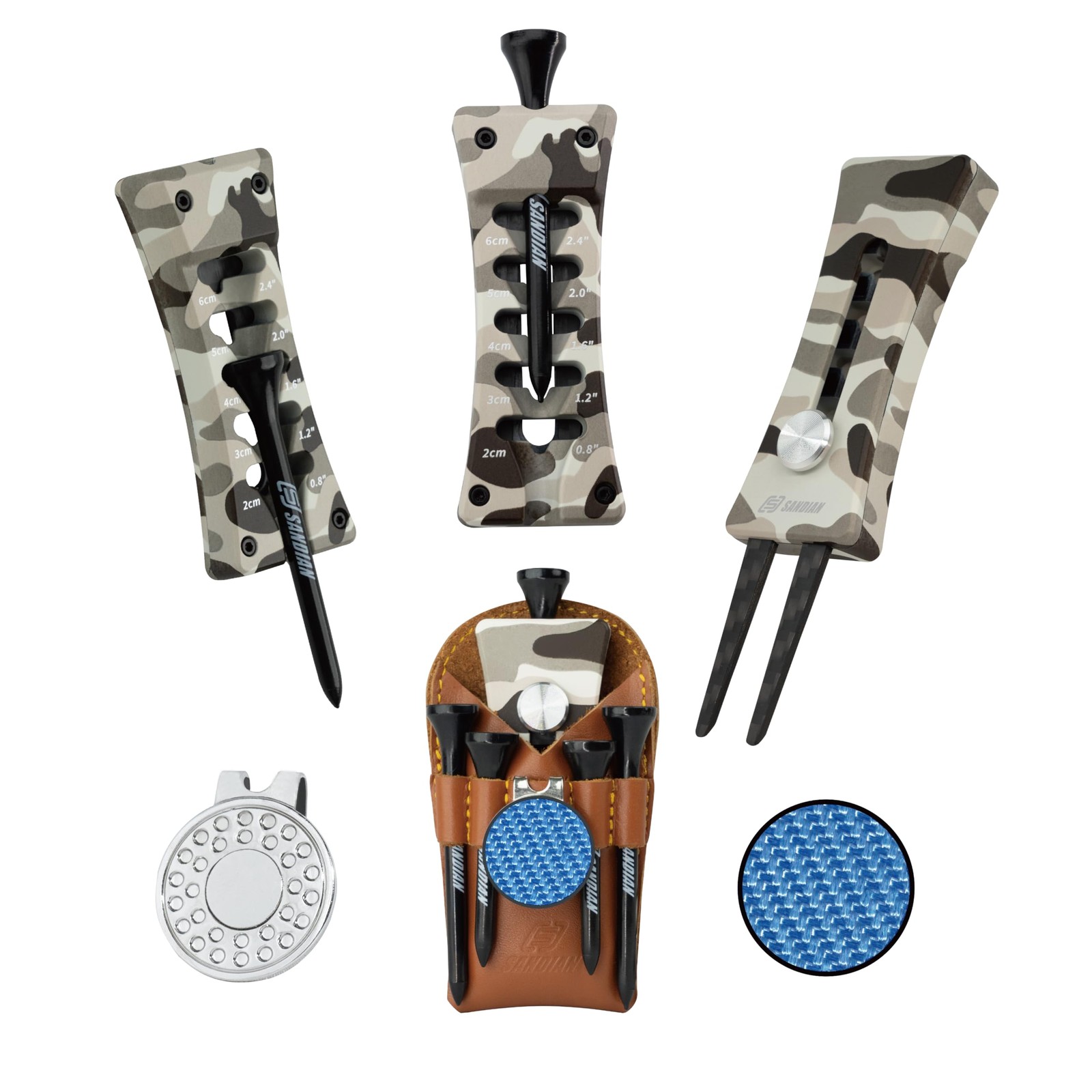 , All-in-1 Value Pak, Golf Tee Height Adjuster Setter, Divot Tool, Genuine Ca...