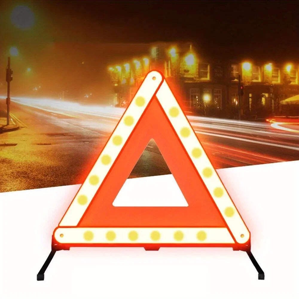 Foldable Car Emergency Breakdown Warning Triangle Reflective Safety Stop Sign