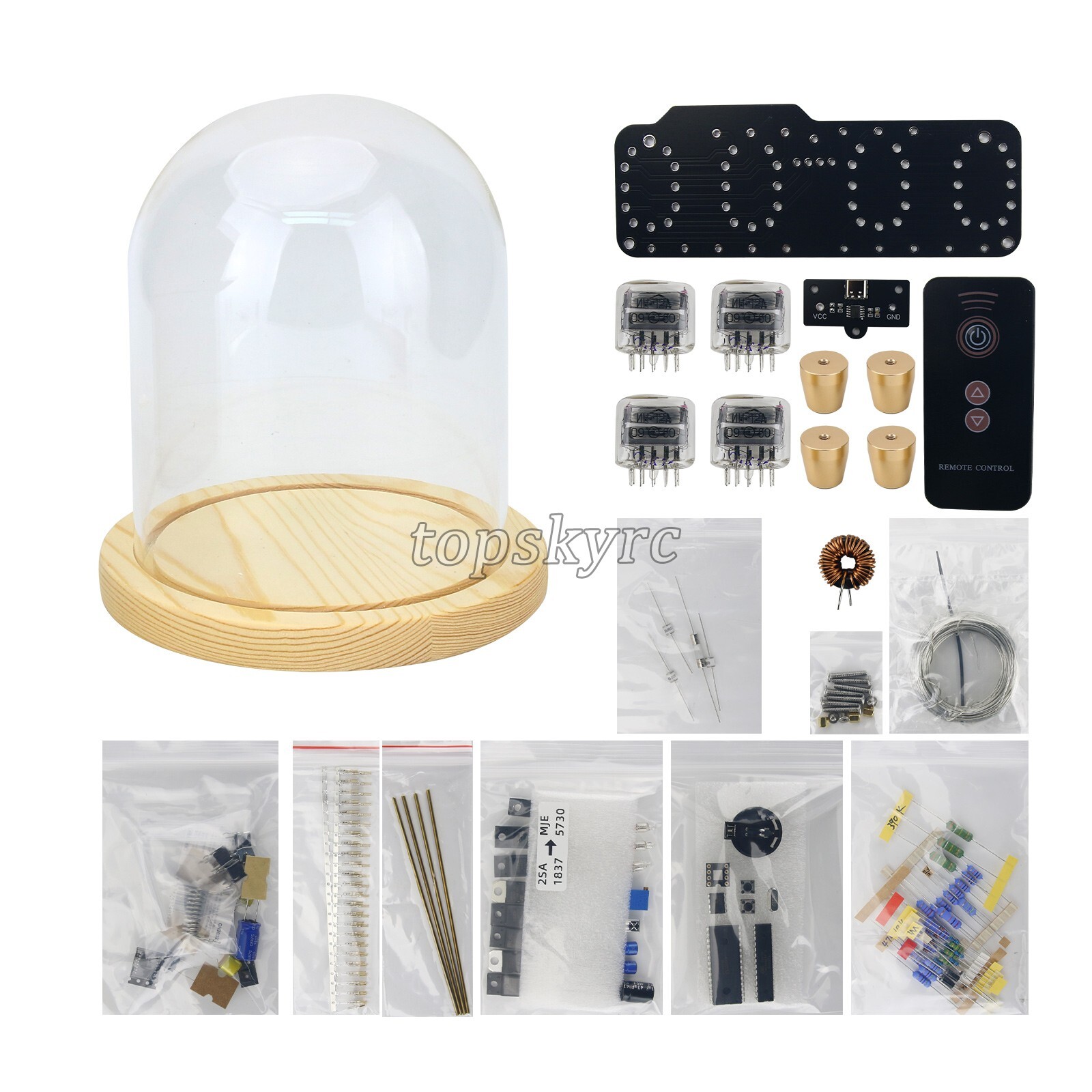 In12 Nixie Tube Clock Kit In-12 Clock Digital Clock Ornament with Log Color Base