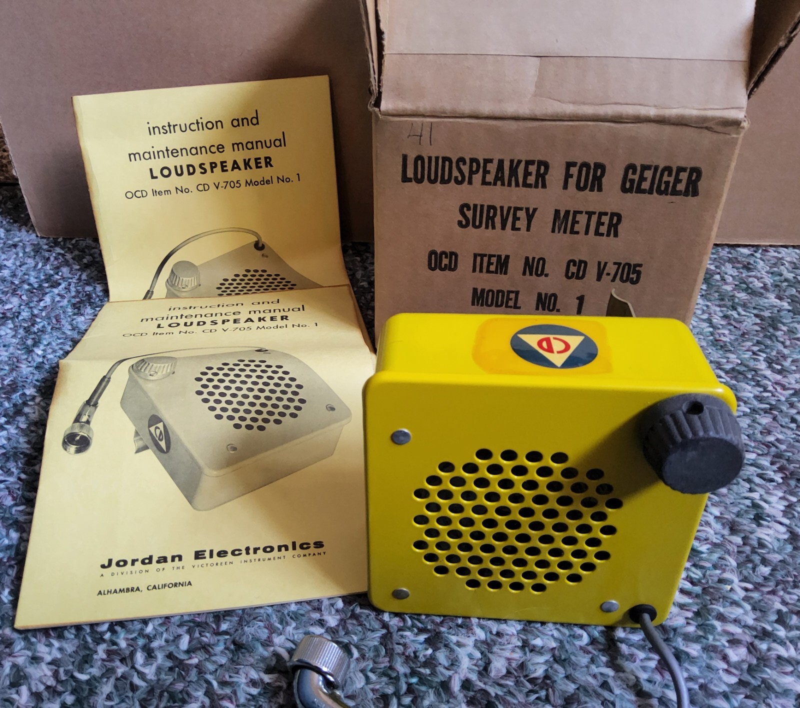CD V-705 MODEL 1 SEALED Jordan Electronics Speaker for CDV-700 Geiger Counter
