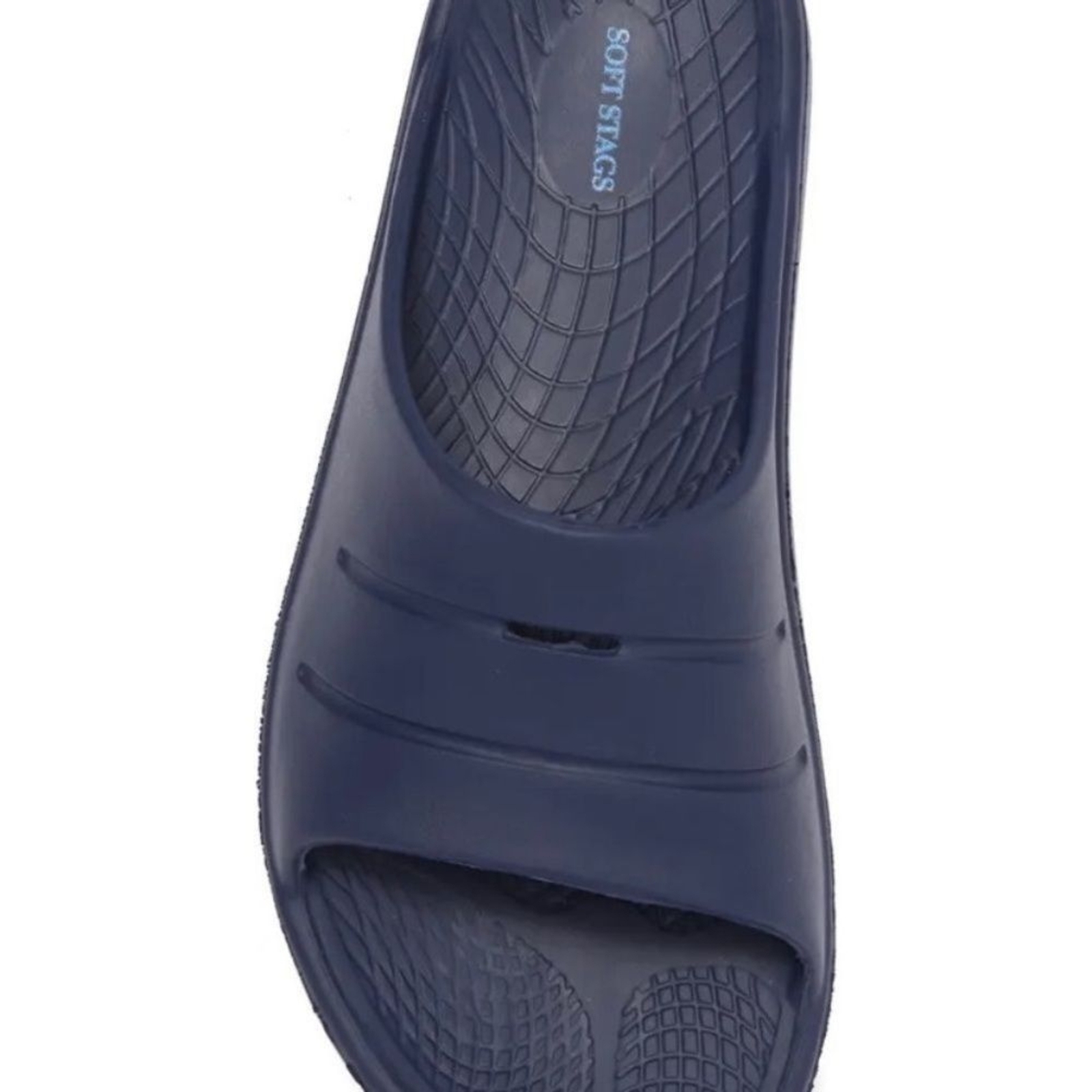 NWT SOFT STAGS Trieva Soft Stags Slide Sandal. Blue. Size 12