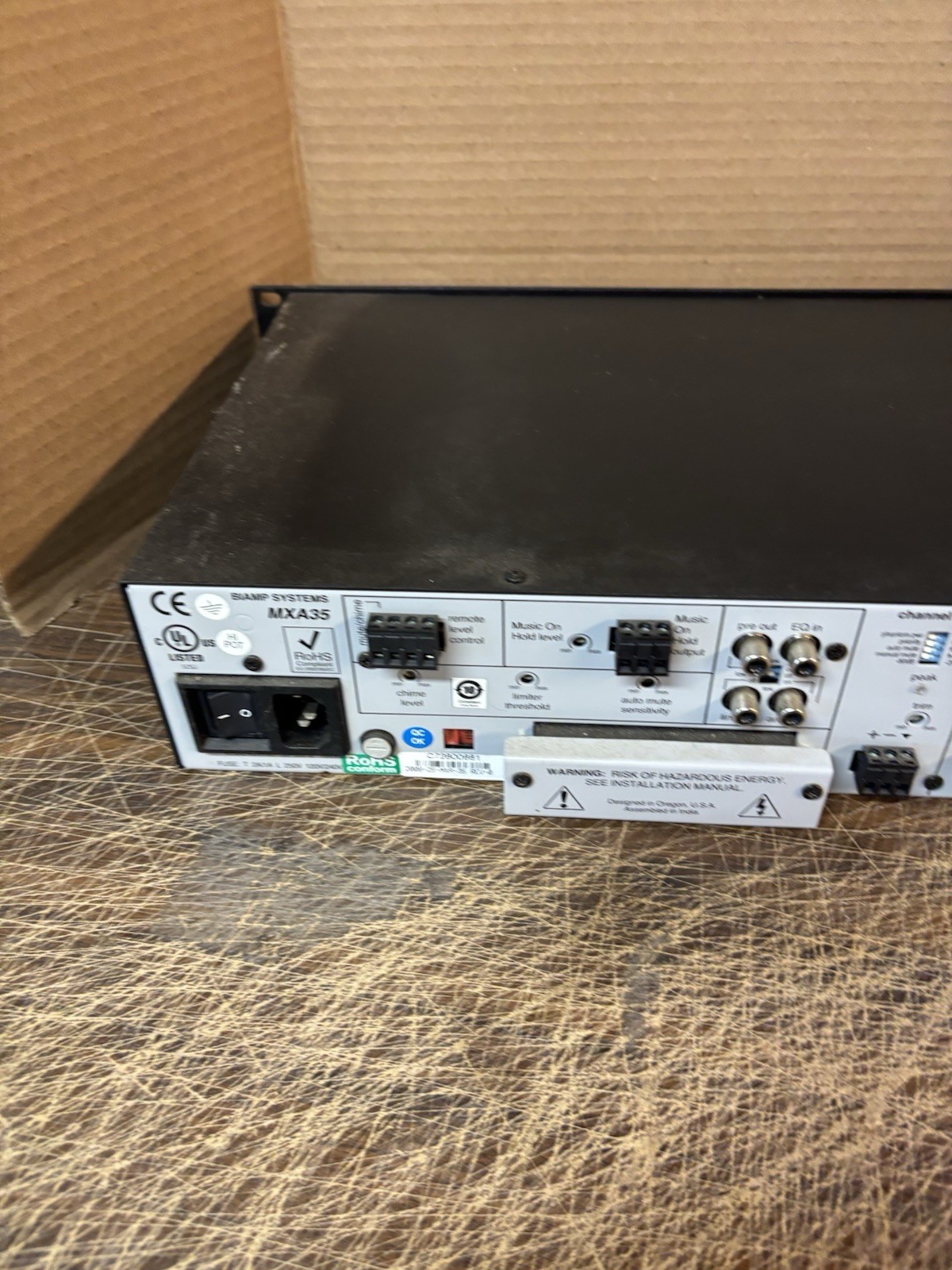 BiAmp MXA35 6-Channel Power Amplifier w/ HD Power Cord bs8