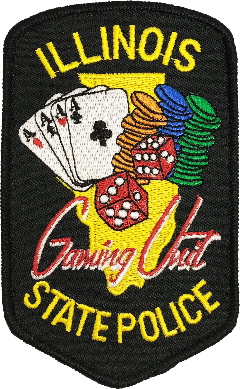 ILLINOIS STATE POLICE SHOULDER PATCH: Gaming Unit with Metallic Thread