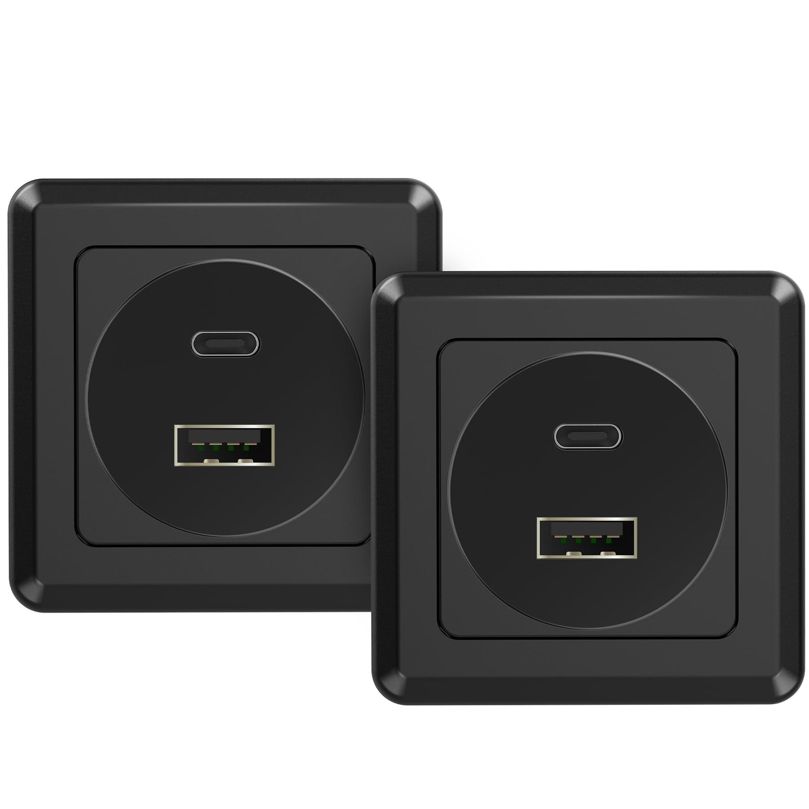 RV USB Outlet 12V Wall Mount, Aluminum PD3.0 24W & QC3.0 18W USB-A/C Dual Por...