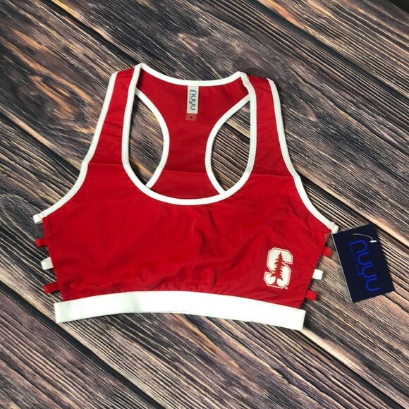 NUYU Stanford Cardinals University NEW Womens Strappy Sports Bra Crop Top Medium