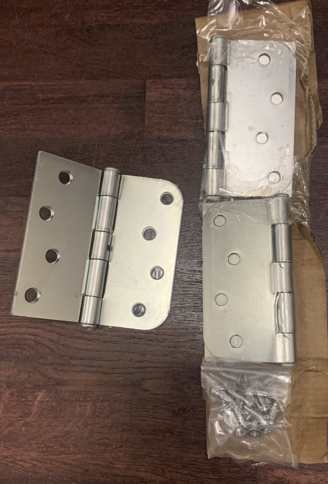 3 pack 4 in. x 4 in. Chrome Full Mortise Combination Butt Hinges w screws