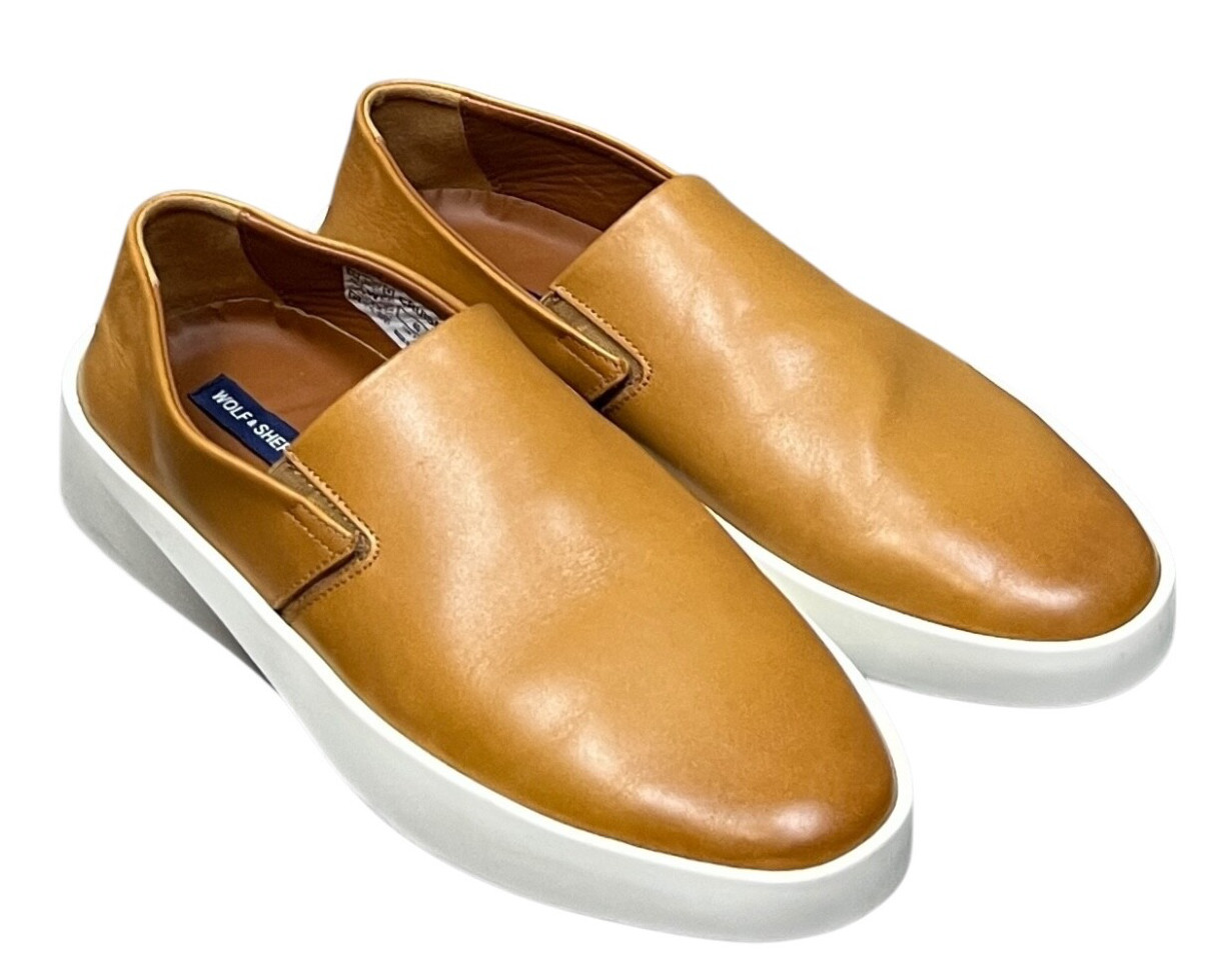 Wolf And Shepherd Cruise Slip-On Sneaker Women's US 9 EU 40 Honey Brown Leather