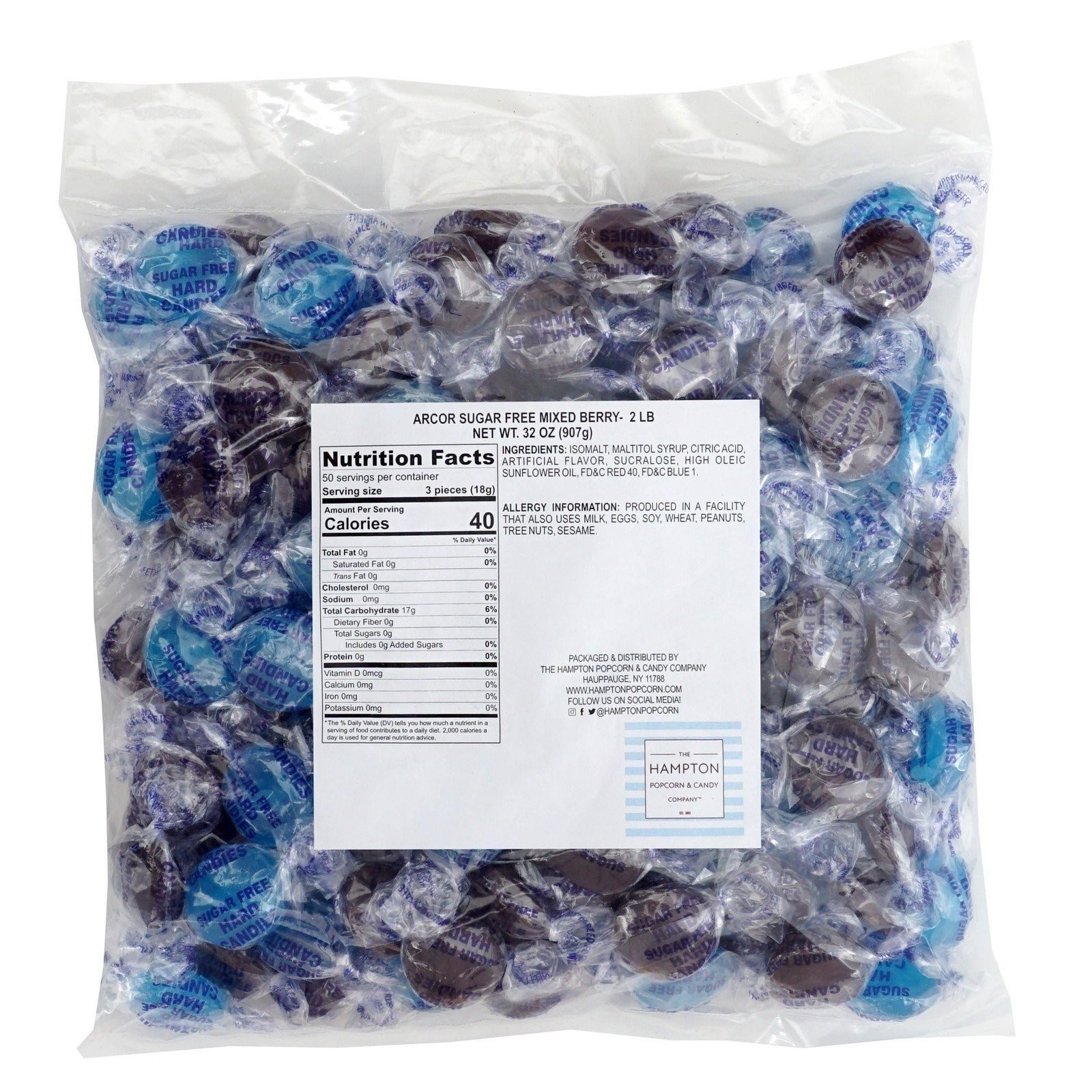 Arcor Sugar Free Mixed Berry Hard Candy, 2 Pound Bulk Bag (Approx. 140...