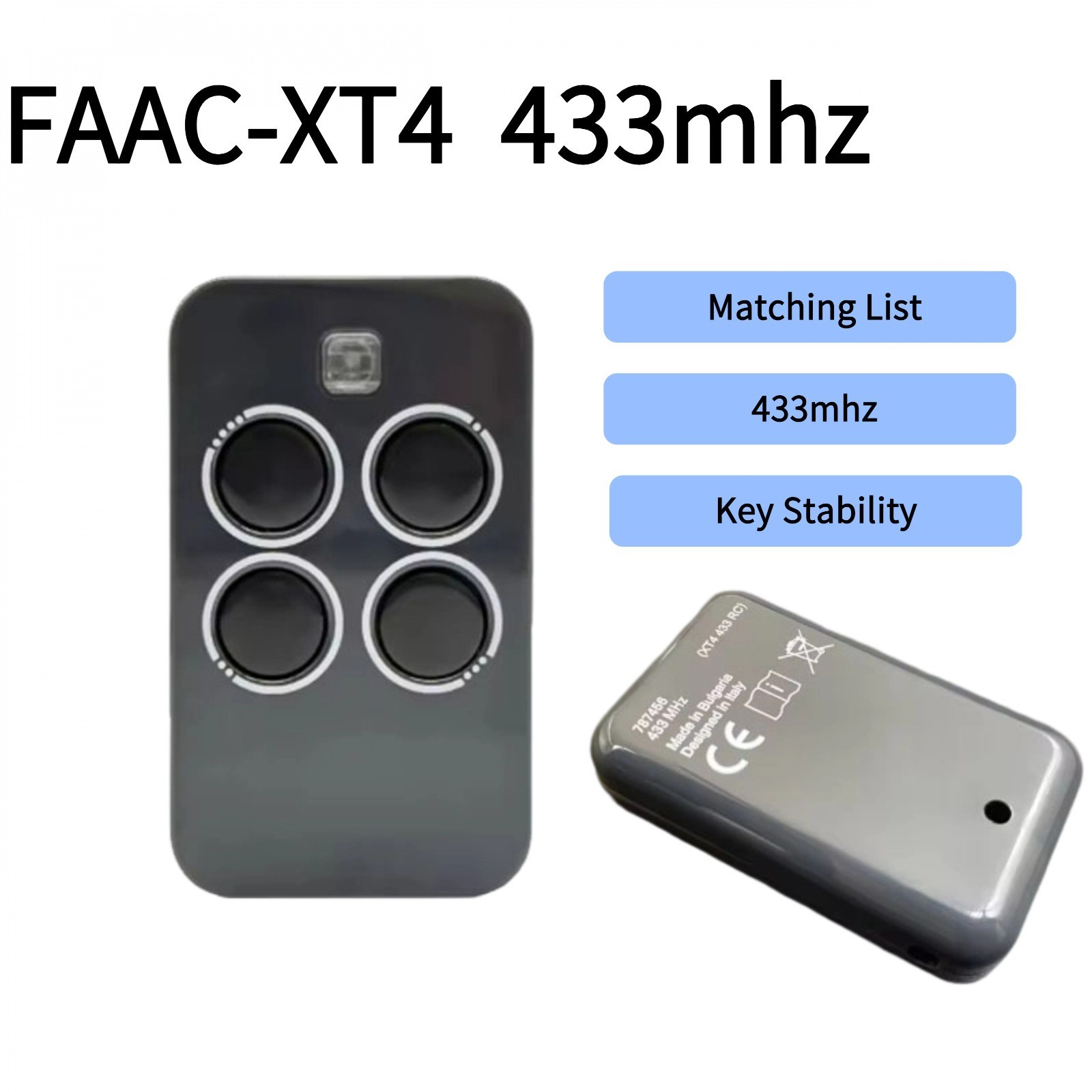 Fernbedienung Kompatibel FAAC 4-Channel Transmitter XT4 433 RC 433MHz