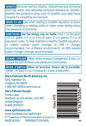 API GOLDFISH PROTECT Aquarium Water Conditioner Conditioner, White