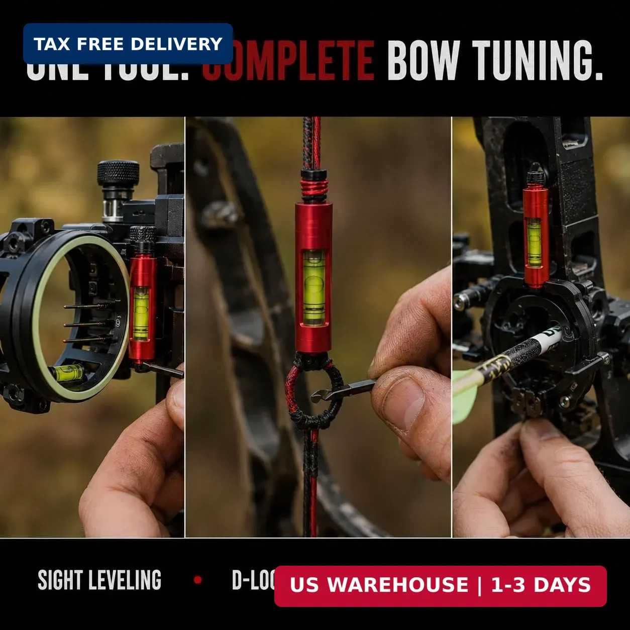 Berger Hole Bow Level 2-Pack with Storage Pouch,Aluminum Bow Leveling Kit for Pr