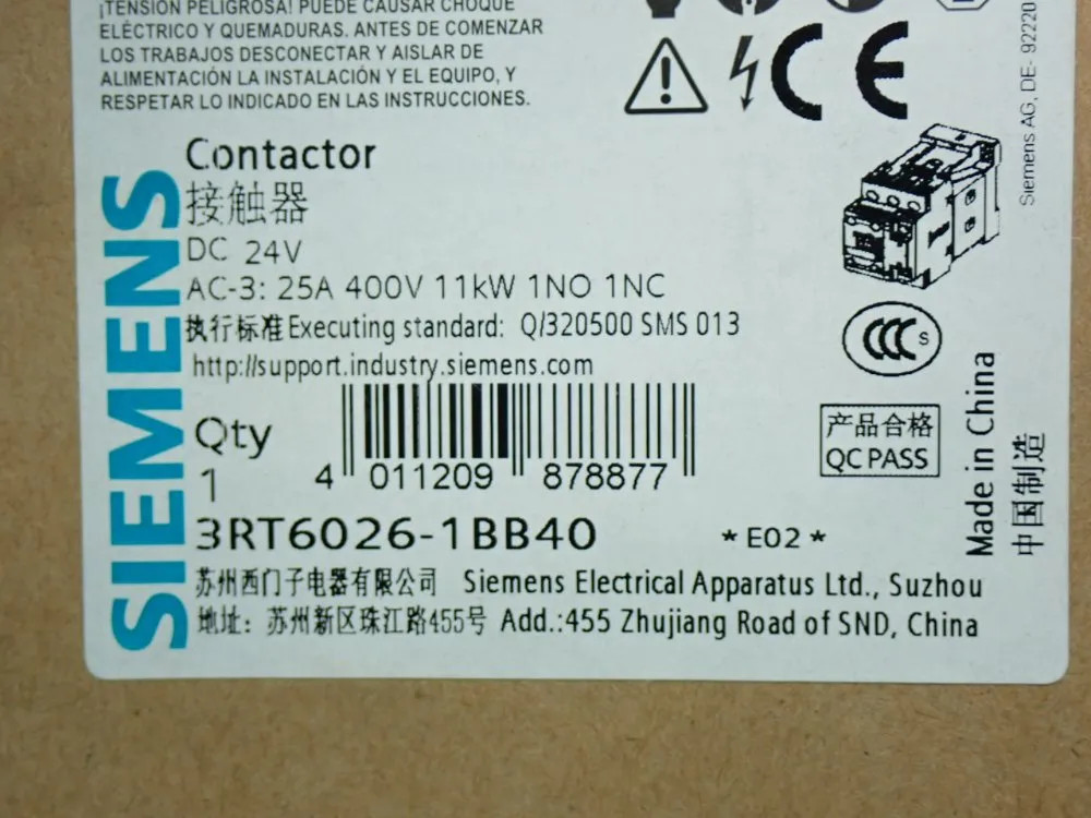 SIEMENS CONTACTOR 3RT6026-1BB40