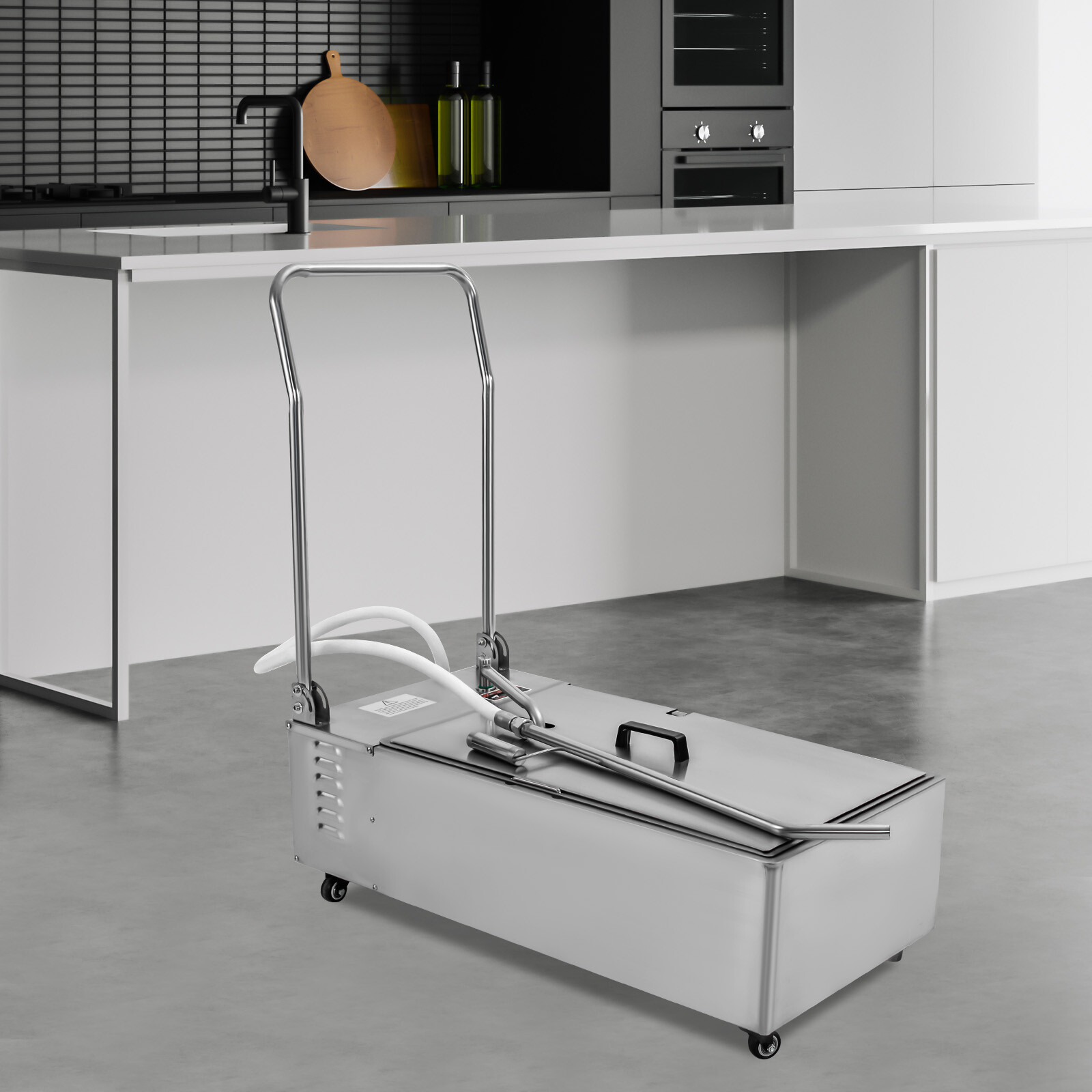 55L Fryer Oil Filter Cart Machine Commercial Kitchen Oil Filtration System SALE