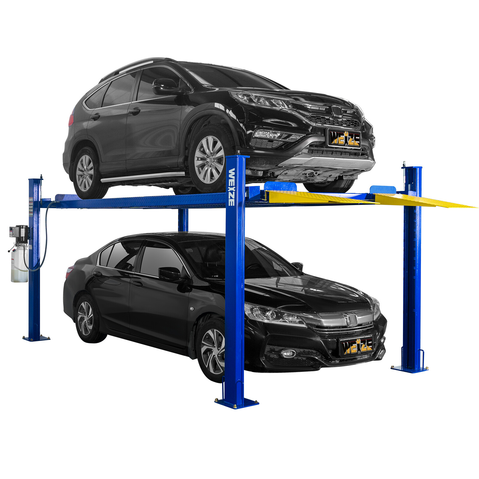 Weize 8500lbs 4 Post Storage Lift with Casters Garage Parking Lift Car Hoist