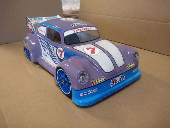 VW BUG WIDEBODY 1/8 SCALE GT CLEAR RC CAR BODY 0182 TRAXXAS SLASH HOBAO VTE GTSE