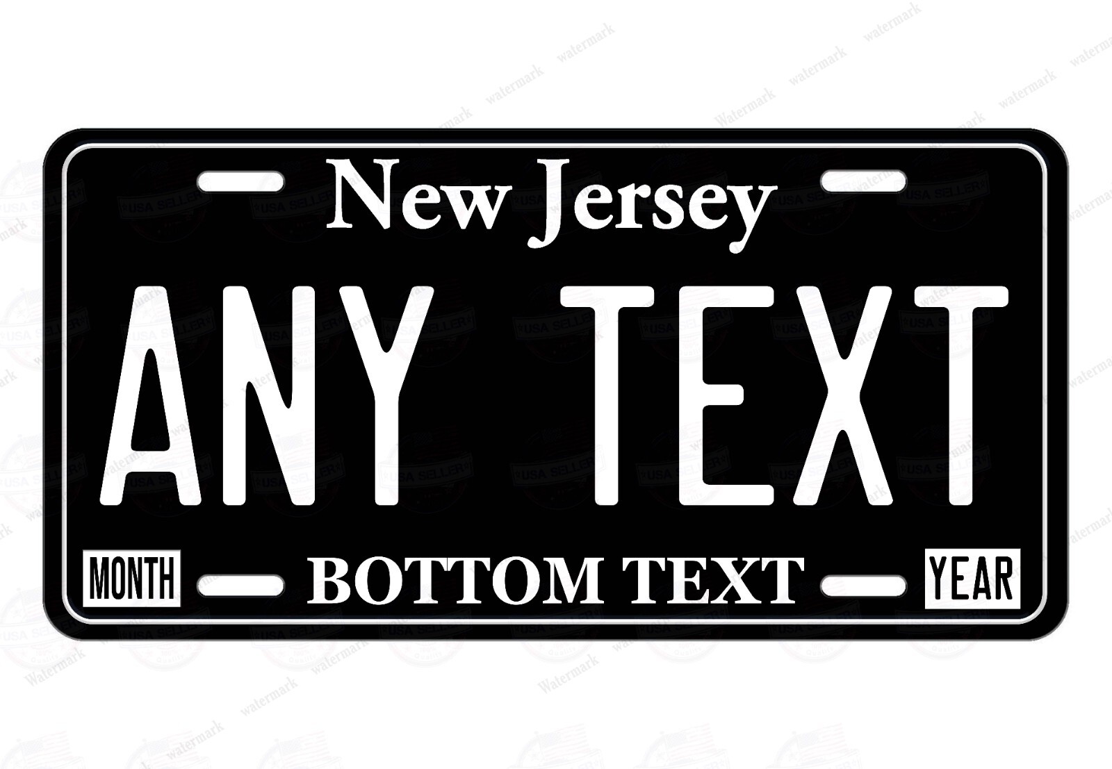 New Jersey Blk/Wht Customized License Plate Tag Auto Car Bike ATV Keychain etc