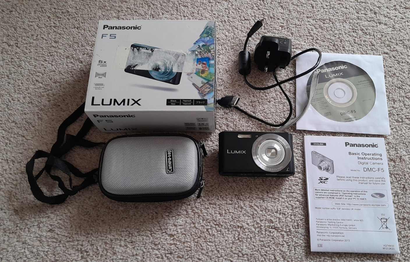 Panasonic F5 LUMIX Camera with Original Box, Charger & Cable + DVD